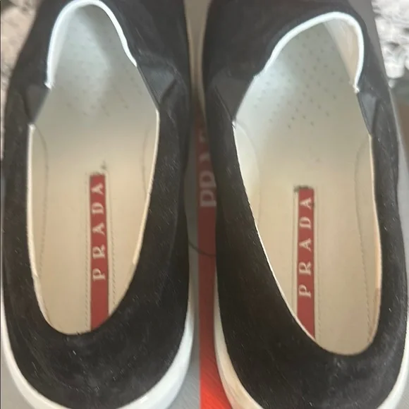 Prada Black Suede Loafers - Picture 2 of 3